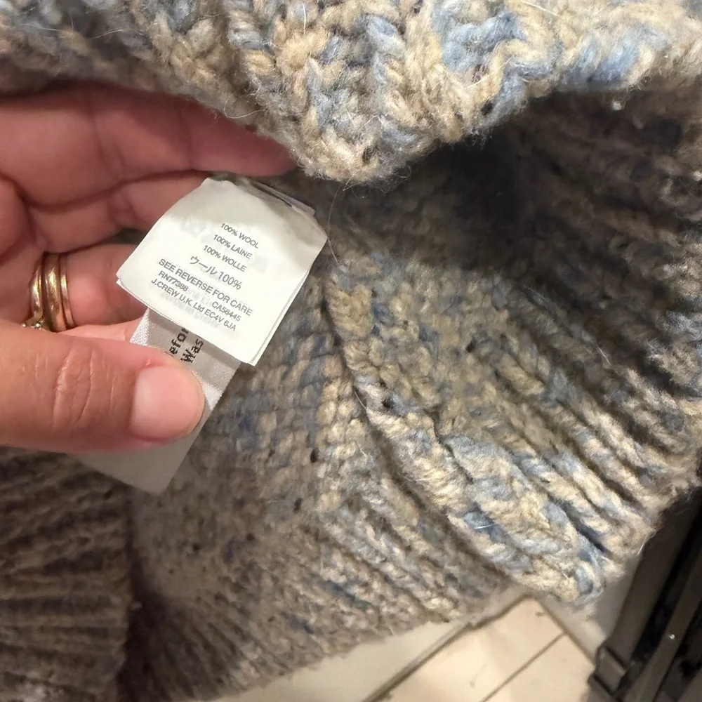 Crew Donegal Wool Shawl Sweater.